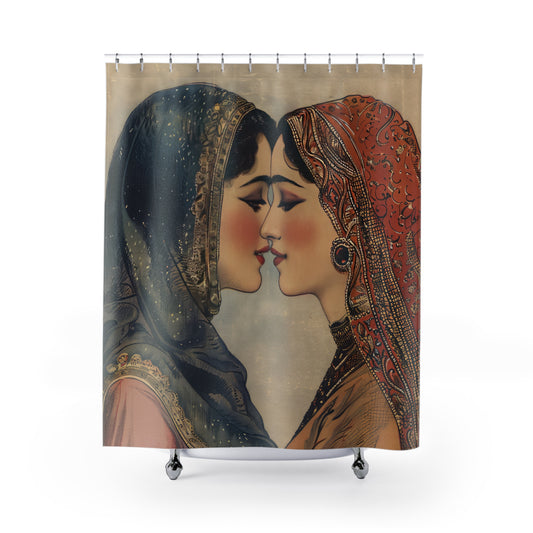 Spiced Romance - Vintage Queer Love Shower Curtain Collection