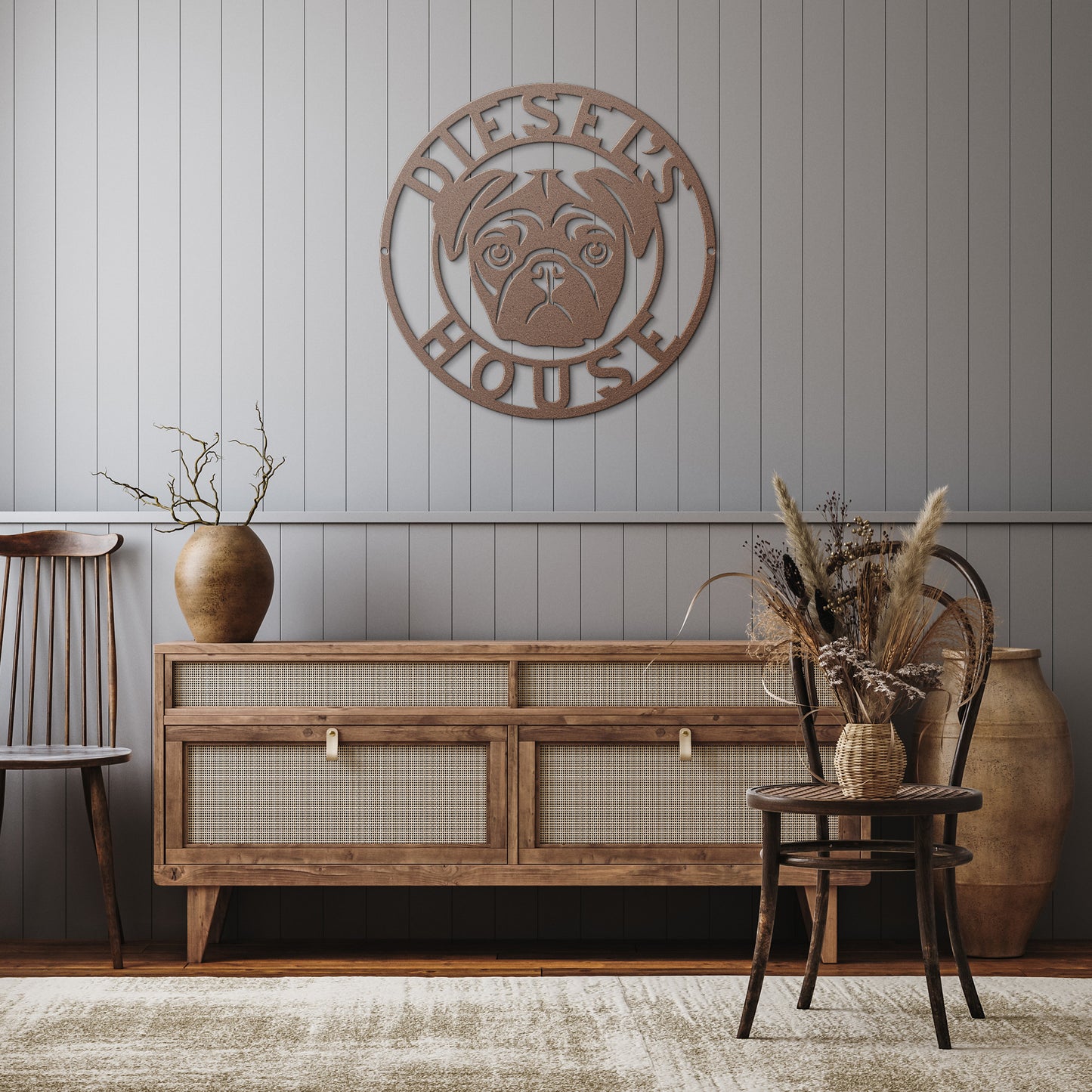 DOG'S HOUSE - PERSONALIZED METAL WALL SIGN