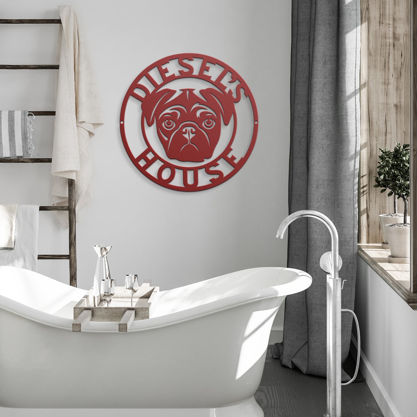 DOG'S HOUSE - PERSONALIZED METAL WALL SIGN